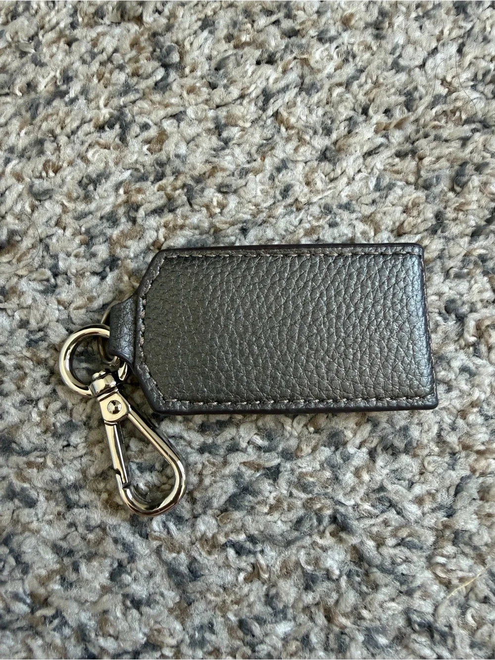 Tignanello Dark Brown Pebbled Leather Key Holder with Silver Hardware